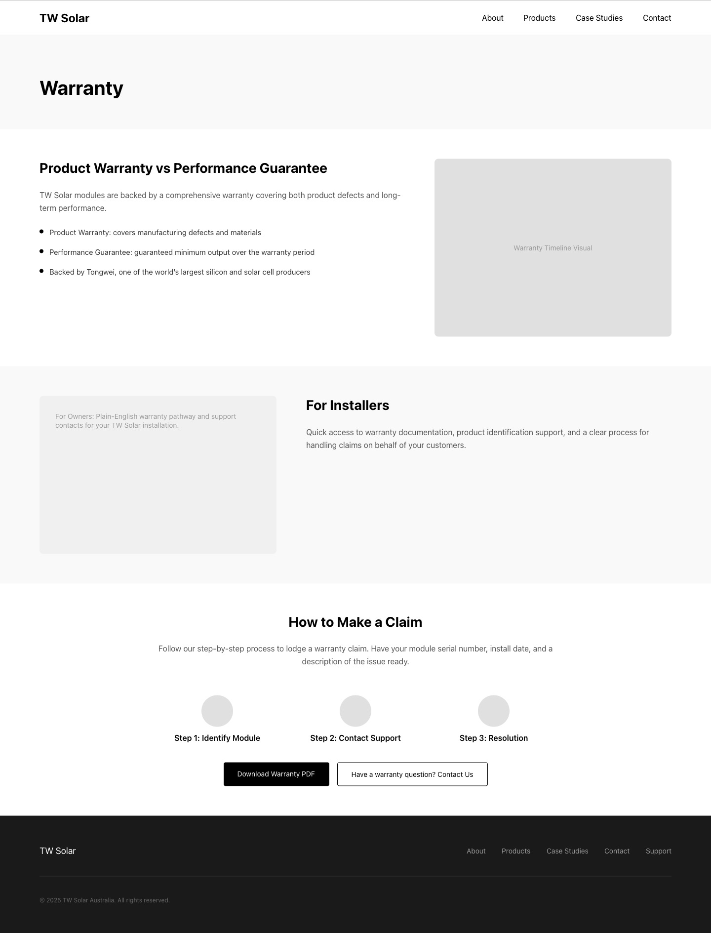 Warranty wireframe